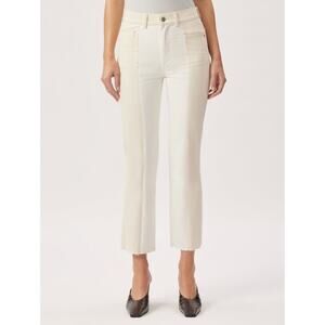 DL1961 PATTI STRAIGHT HIGH RISE JEANS IN ECRU BLOCKED Sz 30 $229 MSRP